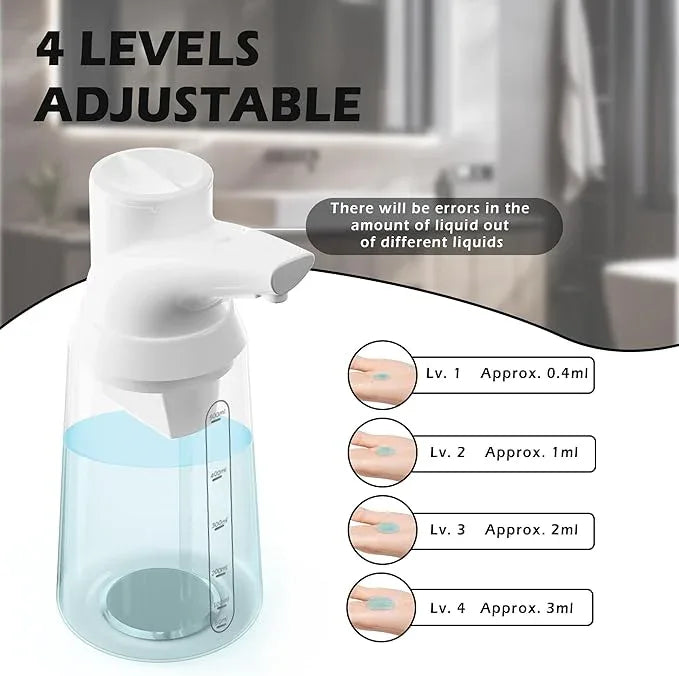 Greatmay Adjustable Automatic Soap Dispenser Touchless, 4 Adjustable Levels，Battery Powered Operated Sensor Liquid Soap Pump，Touch-Free Hand Sanitizer Dispenser - ModernBath