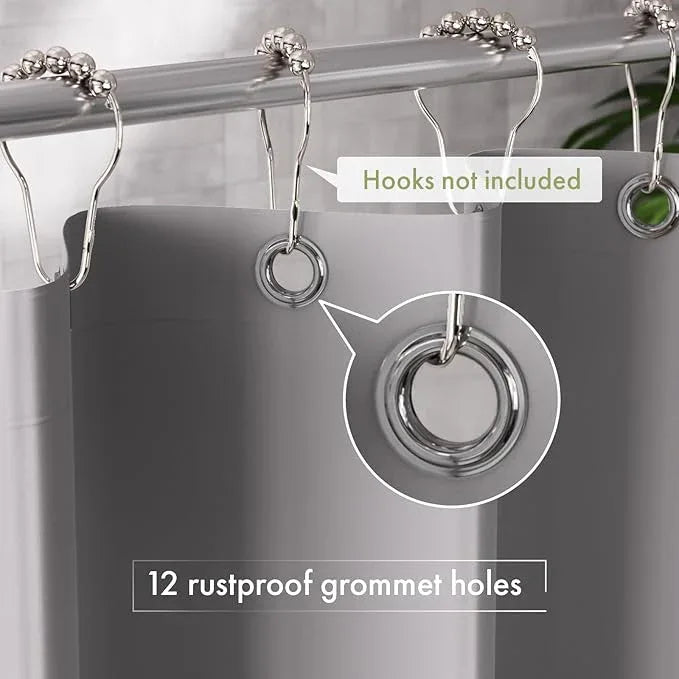 AmazerBath Shower Curtain Liner, 72x78 Grey Shower Curtain Liner, Cute Plastic Shower Curtain Liners, Lightweight Waterproof PEVA Gray Shower Curtains for Bathroom with Magnets and 12 Grommet Holes - ModernBath