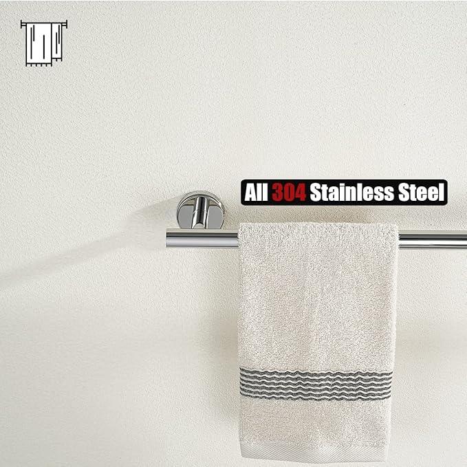 JQK Chrome Towel Bar, 15 Inch 304 Stainless Steel Thicken 0.8mm Towel Rack Bathroom, Towel Holder Polished Finished Wall Mount, Useable Length 12 Inch, TB110L12-CH - ModernBath