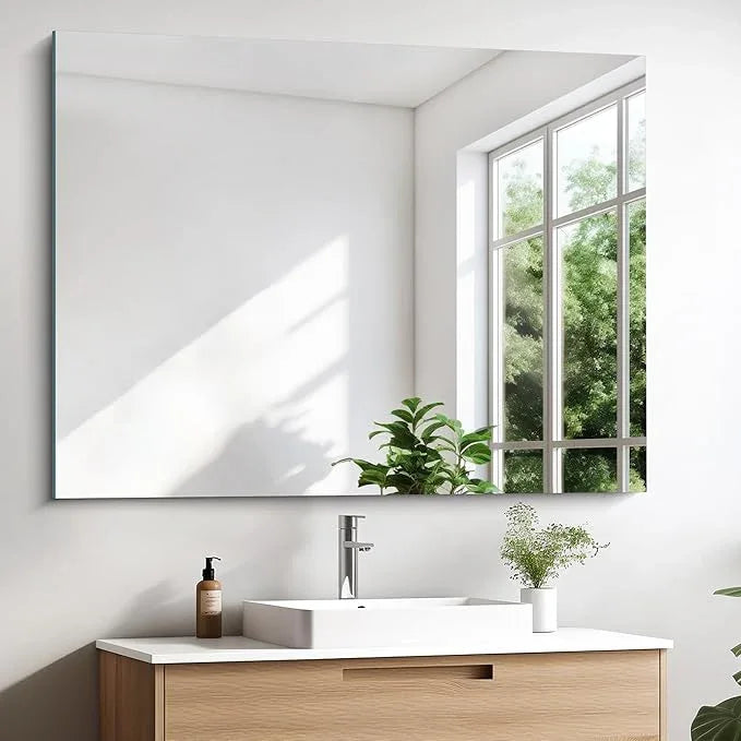 KOCUUY Frameless Mirror, 30"x40" Bathroom Mirror for Over Sink, Unframed Vanity Mirror, Large Rectangle Mirror for Wall, Upgraded Shatterproof, Wall Mirror for Bathroom, Bedroom, Living Room, Entryway - ModernBath