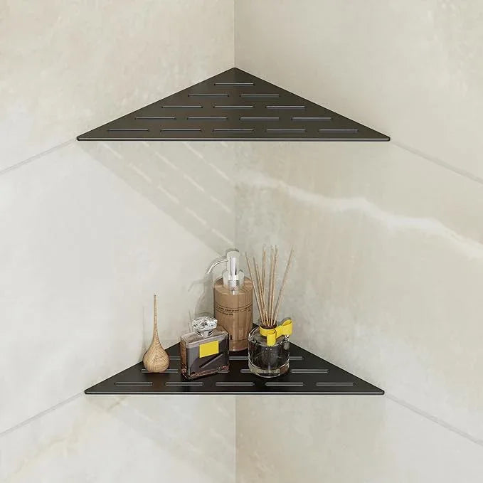 Corner Shower Caddy Shelf, Recessed Built-in Bathroom Storage for Tiled 90° Walls, Matte Black 304 Stainless Steel, Set of 2 - ModernBath