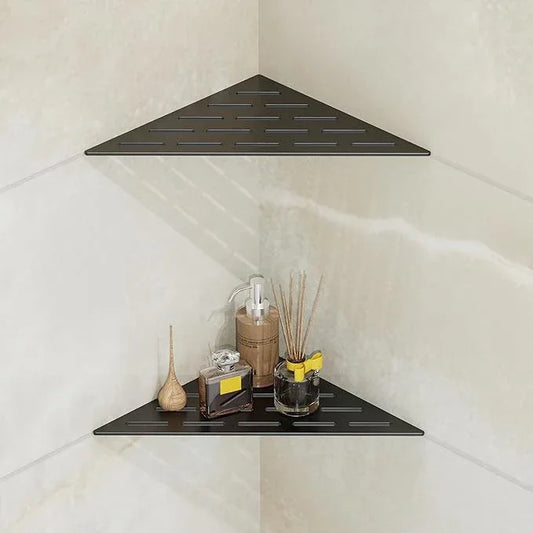 Corner Shower Caddy Shelf, Recessed Built-in Bathroom Storage for Tiled 90° Walls, Matte Black 304 Stainless Steel, Set of 2 - ModernBath