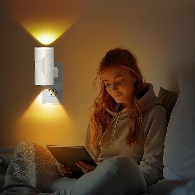 easuntec Night Light, Night Lights Plug into Wall, Color Changing Night Light, Dusk to Dawn Sensor, 8 Light Modes, Dimmable RGB Night Lights for Bedroom Bathroom Hallway Kitchen Stairs (RGB,2 Pack) - ModernBath