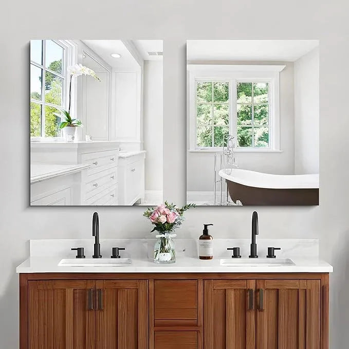 CILIBER Frameless Mirror, 24x30 Inch Bathroom Mirror for Wall, Rectangle Bathroom Vanity Mirrors with Polished Edge, Hangs Horizontally or Vertically for Bathroom, Bedroom and Living Room - ModernBath
