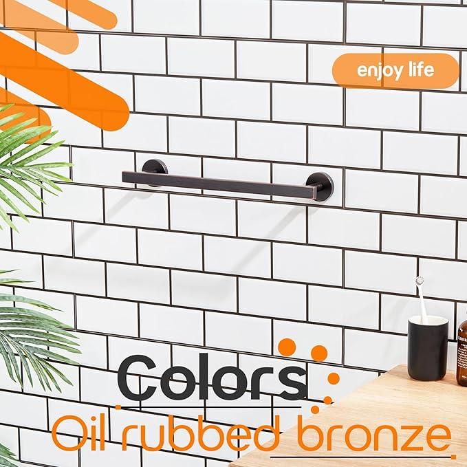 16 Inch Bathroom Towel Bar Bath Towel Rack Kitchen Towel Holder Towel Hanger Wall Mounted SUS304 Stainless Steel Oil Rubbed Bronze AN4001ORB-L16 - ModernBath