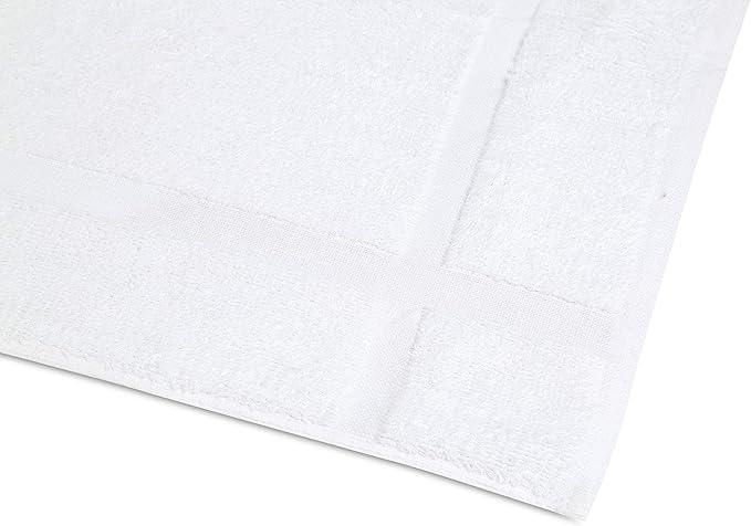 GOLD TEXTILES Cotton Blend Economy White Hotel Bath Mat Towel (18x25 Inches) Light Weight Quick Drying & Machine Washable (48 Pack) - ModernBath