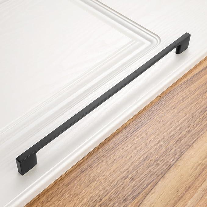 KOOFIZO 10 Pack 11-5/16 Inch Matte Black Kitchen Cabinet Pulls Black Cabinet Handles Black Cabinet Hardware for Kitchen Cabinets Drawer P01 Dresser Cupboard Bedroom Bathroom - ModernBath