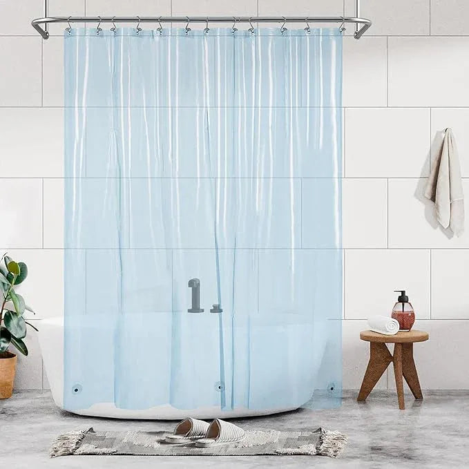 Barossa Design Shower Curtain Liner - Premium Clear Light Blue PEVA Shower Liner with 3 Magnets and Metal Grommets, Waterproof Lightweight Standard Size Bathroom Curtains - Translucent Light Blue - ModernBath