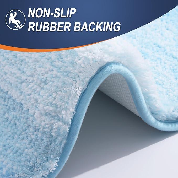 OLANLY Bathroom Rugs Mat 24x16, Extra Soft Absorbent Microfiber Bath Rugs, Rubber Backing, Quick Dry, Machine Washable Bath Mats for Bathroom Floor, Tub and Shower, Home Decor Accessories, Sky Blue - ModernBath