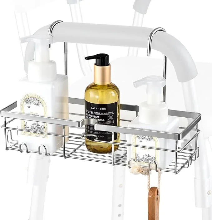 DELLAN Hanging Shower Caddy, Shower Rack with Hooks for Shower & Bath Chair, Bathroom Shower Basket for Elderly, Pregnant, Handicap, Patient - ModernBath