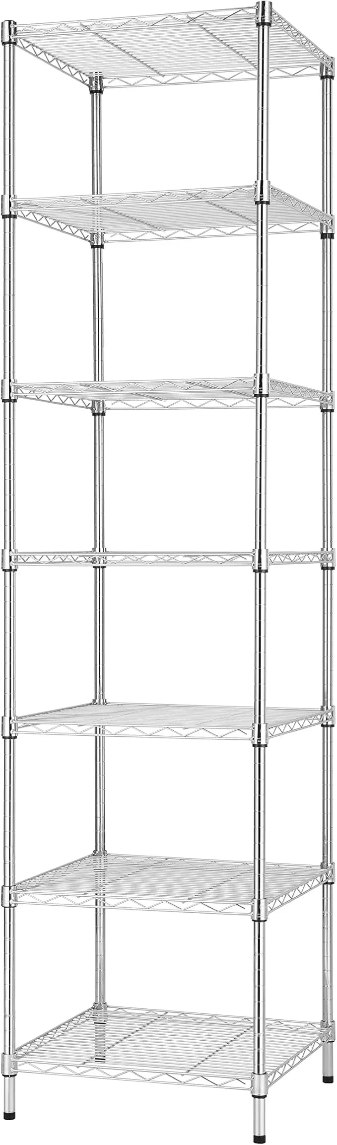Finnhomy Heavy Duty 7 Tier Wire Shelving, 18x18x72 inches 7 Shelves Storage Rack with Thicken Steel Tube, Pantry Shelves for Storage, Adjustable Metal Shelving Unit, NSF Certified, Chrome - ModernBath