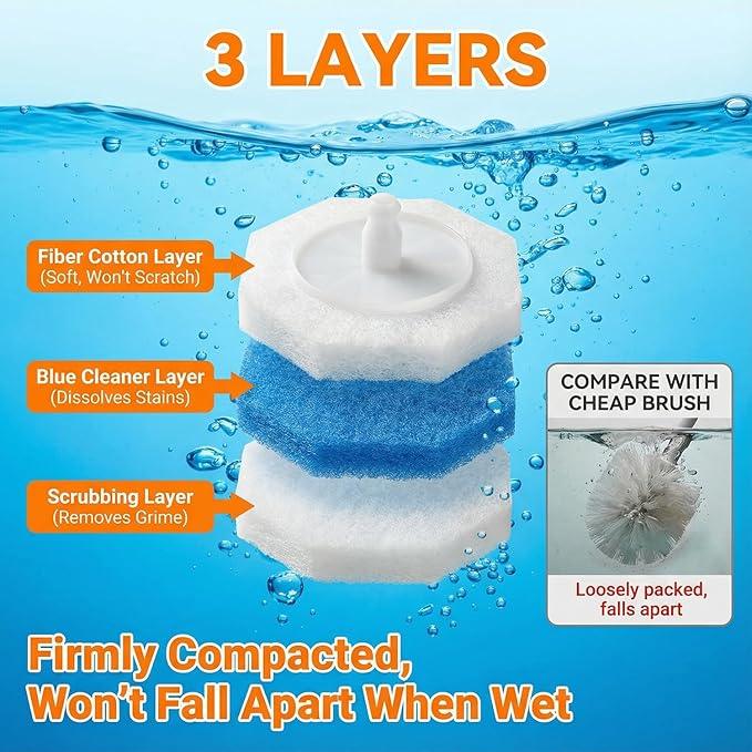 Disposable Toilet Wand Refills Compatible with Clorox, Deep Cleaning Push-Button Release Heads for Hygienic Bathroom Cleaning (30, count of 1) - ModernBath