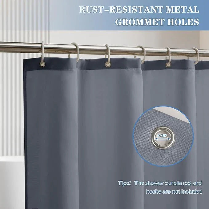 Nasitos Fabric Grey Shower Curtain Liners 4 Pack - W72 x H72 - Washable & Water Resistant Cloth Shower Liner for Bathtub, Soft Hotel Quality, Standard Size (Include 8 Separate Magnets) - ModernBath