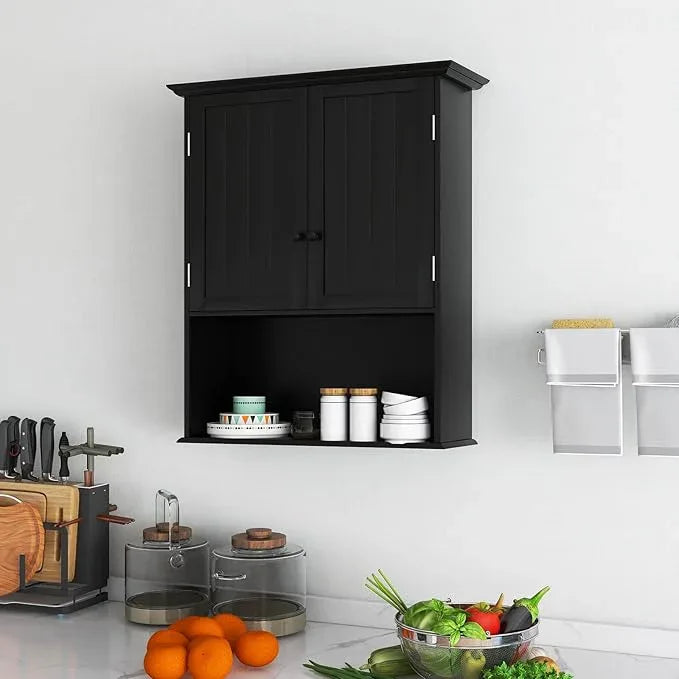 Giantex Medicine Cabinets, Wall Mounted Bathroom Cabinet with Adjustable Shelf, 2-Door, Bathroom Storage Cabinet Over The Toilet, Living Room, Kitchen, Laundry Room, Cupboard - ModernBath
