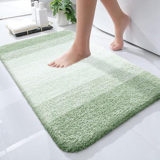 OLANLY Bathroom Rugs Mat 24x16, Extra Soft Absorbent Microfiber Bath Rugs, Rubber Backing, Quick Dry, Machine Washable Bath Mats for Bathroom Floor, Tub and Shower, Home Decor Accessories, Sage Green - ModernBath