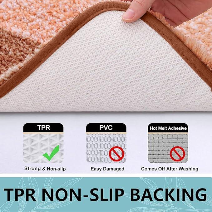 Arotive Microfiber Bathroom Rugs, Shaggy Soft and Absorbent Bath Rug, Non-Slip, Thick Plush Machine Washable Dry Bath Mats for Bathroom, Tub and Shower, 47x24, Orange, Rectangular - ModernBath