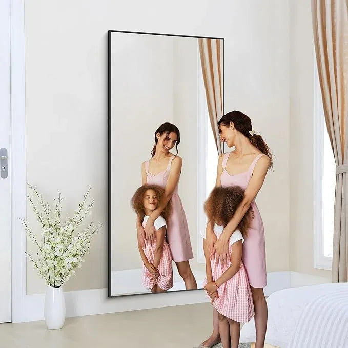 COFENY 36x72inch Bathroom Mirror, Black Rectangle Mirror with Thin Metal Frame, Large Rectangular Wall Mirrors for Bathroom, Living Roomm, Hair Salon, Big Farmehouse Mirror Hang Horizontal/Vertical - ModernBath