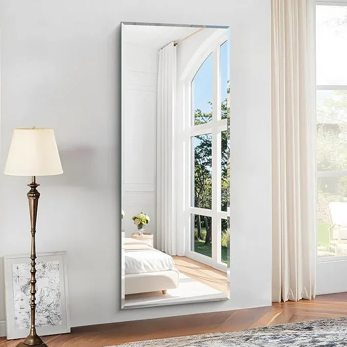 KOCUUY Beveled Mirror, 60x24 Inch Large Frameless Bathroom Mirror for Over Sink, Upgraded Shatterproof Beveled Unframed Design Mirror for Bathroom, Bedroom, Hang Horizontal/Vertical - ModernBath