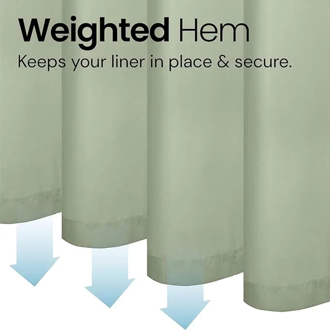 LiBa Green Shower Curtain, Fabric, Water Repellent Shower Curtain, Decorative Bathroom Curtains, 72" W x 72" H, Heavy Duty, Easy to Clean(Green) - ModernBath