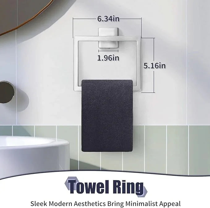 Bathroom Accessories Towel Bar Set: 20 Pieces Brushed Nickel Square Bathroom Hardware SUS304 Stainless Steel - Wall Mounted Towel Rack&Toilet Paper Holder&Towel Ring and Towel Hook - ModernBath