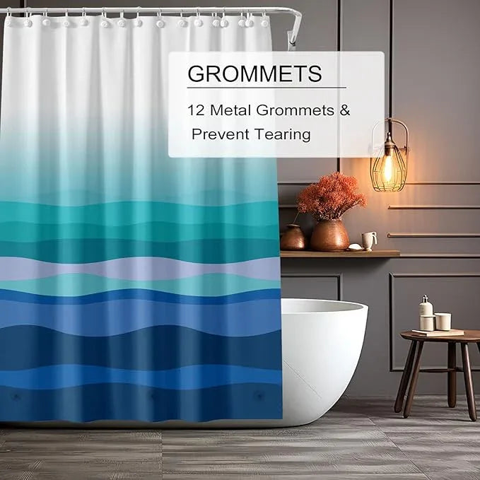 TIKABC Shower Curtain Liner, 4G PEVA Shower Liner, Plastic Waterproof Shower Curtains, 72x72 inch with Grommet Holes 3 Magnetic Weights - ModernBath