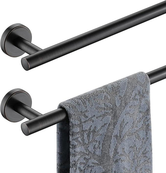 JQK Oil Rubbed Bronze Towel Bar, 27 Inch 304 Stainless Steel Thicken 0.8mm Towel Rack Bathroom, Towel Holder Wall Mount, Useable Length 24 Inch 2 Pack, TB110L24-ORB-P2 - ModernBath