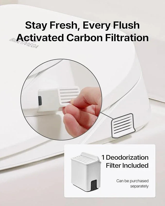 Coway Electronic Bidet Elongated Toilet Seat with Instantaneous Water Heating, Heated Seat and Dryer, Auto Open and Close Lid, Night Light, Deodorizer, Stainless Nozzle, Remote Control 500S - ModernBath