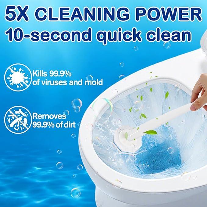 SVPSNUMSI 60 Count Disposable Toilet Wand Refills for Toilet Wand, 5X Cleaning Power Scrubber Refill, Bathroom Cleaning Supplies, No Falling Apart, Fresh Fragrance - ModernBath