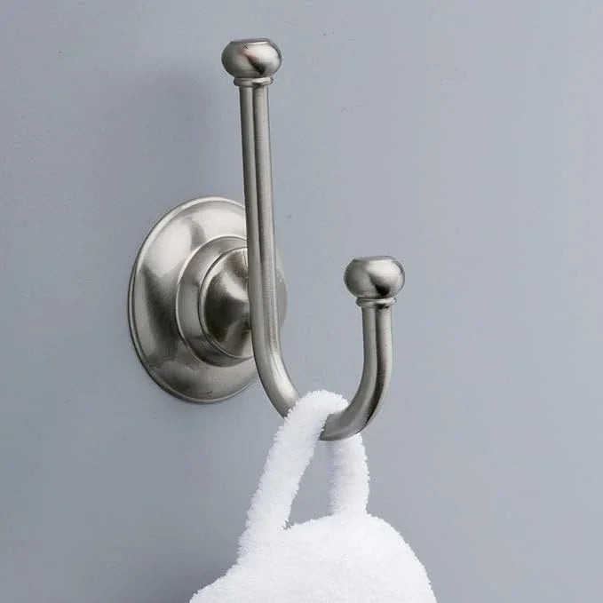 Delta Porter (1-Pack) Towel Hooks SpotShield Brushed Nickel Double J, Wall Mounted, Robes Holder Bathroom Accessories PTR35-BN - ModernBath