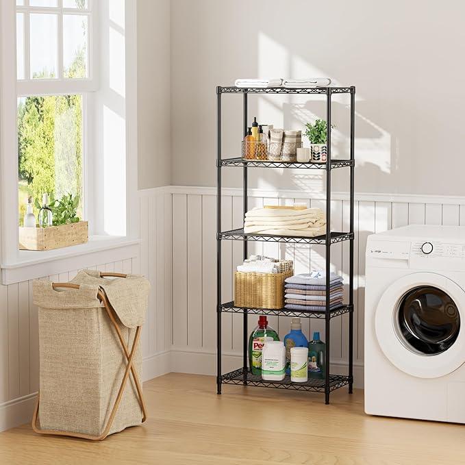 SINGAYE Shelf Closet Wire Shelving：Adjustable Metal Unit for Laundry Room Organization Bathroom Kitchen Home Storage Small Pantry Rack Shelves - ModernBath