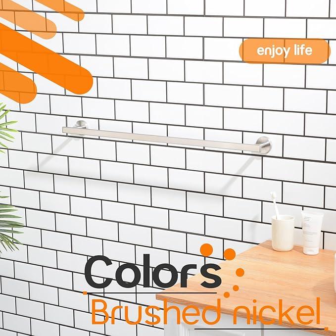 32 Inch Bathroom Towel Bar Bath Towel Rack Kitchen Towel Holder Long Towel Rails Wall Mounted SUS304 Stainless Steel Brushed Nickel AN4001BR-L32 - ModernBath