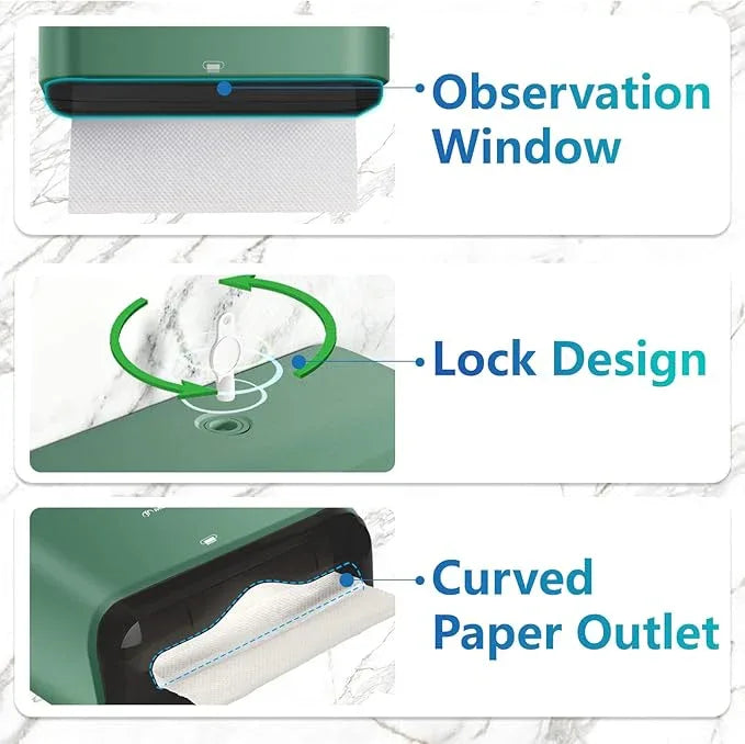 Paper Towel Holder Wall Mount: Commercial Paper Towel Dispenser for Multifold/Trifold/c Fold Hand Paper Towel, Adhesive Paper Towel Holder No-Hole Installation 200 Sheets - ModernBath