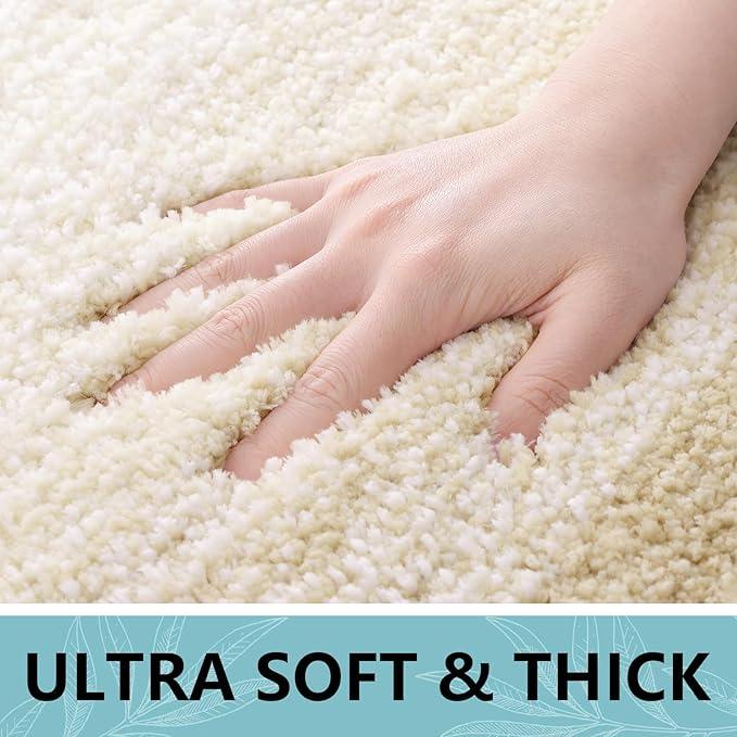 Arotive Microfiber Bathroom Rugs, Shaggy Soft and Absorbent Bath Rug, Non-Slip, Thick Plush Machine Washable Dry Bath Mats for Bathroom, Tub and Shower, 30x20, Light Beige, Rectangular - ModernBath