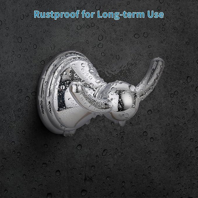 FILTA Bathroom Towel Hooks, Polished Chrome Robe & Towel Hooks for Wall Mounted, Traditional Towel and Robe Hooks for Hanging Towels, Bath Towel Holder for Shower(2 Pack) - ModernBath