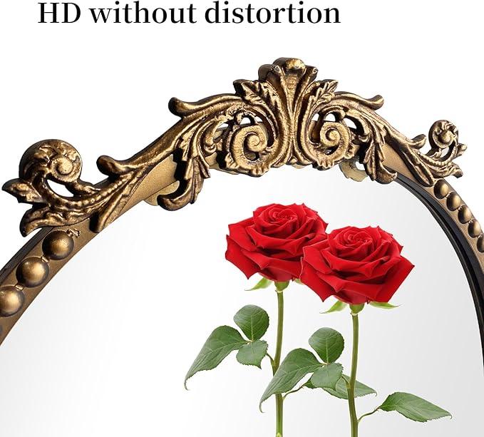 BAODANFU Arendahl Traditional Vintage Arch Mirror, 20" X 30" Baroque Ornate Accent Wall Mirrors Decorative Beaded Frame for Bathroom Sink, Entryway, Bedroom Vanity, Over Mantel Fireplace Wall Decor - ModernBath
