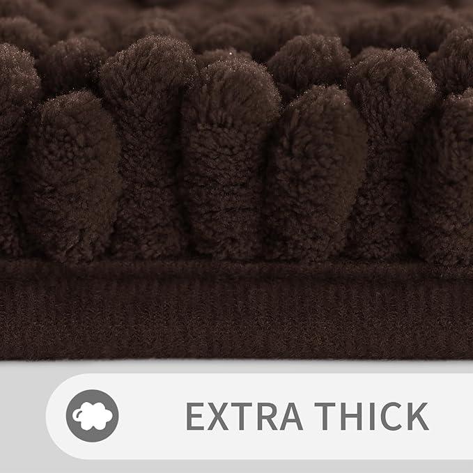 Yimobra Bathroom Rug Mat 47 x 24, Non Slip and Super Absorbent Bath Mat,Machine Washable Quick Dry,Ultra Plush Chenille Shower Rugs for Bathroom Floor Sink Tub and Shower Outside,Brown - ModernBath