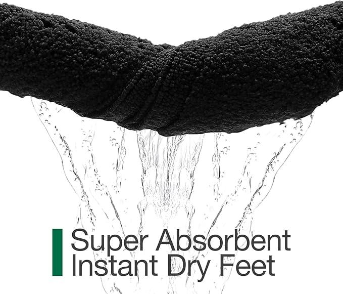 LUMI Ultra Soft Bathroom Rugs Non Slip with Rubber Backing, Absorbent Washable Bath Mat Quick Dry, Upgraded Premium Microfiber Plush Carpet for Bathtub and Shower Floor, Black, 24x36 - ModernBath