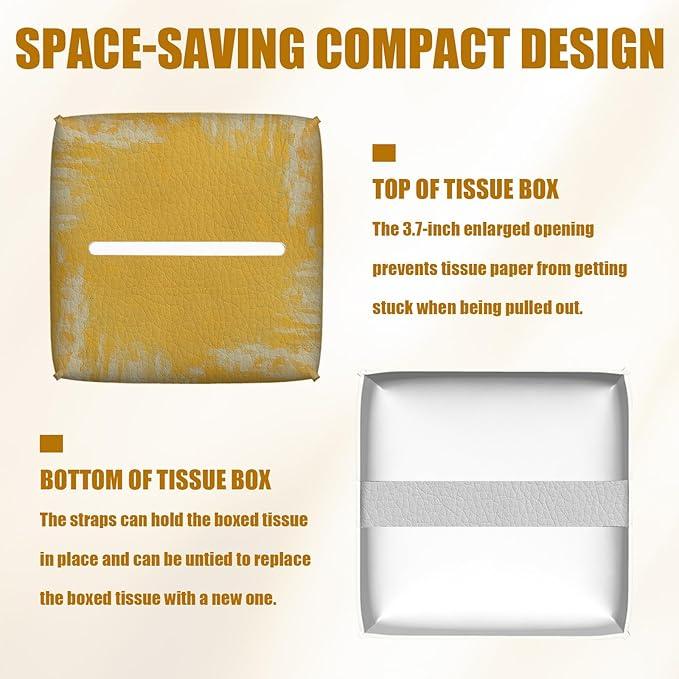 Highland Cow Floral Tissue Box Cover 2PCS, Bird Leather Tissue Box Holder Square Facial Paper Case Tissue Box Cube Organizer for Bathroom Bedroom Desk Office - ModernBath