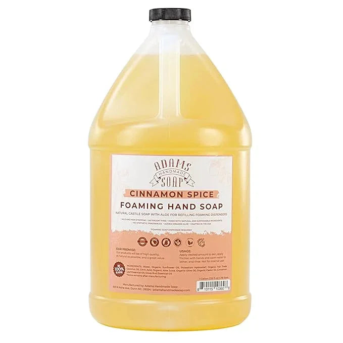 Adams Handmade Soap Liquid Foaming Soap 1 Gal - Cinnamon Spice - ModernBath