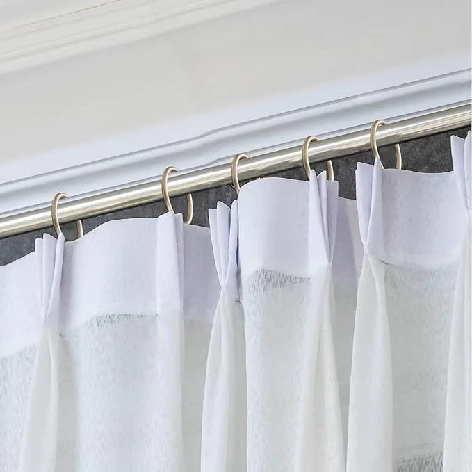 Hotop 30 Pcs Metal Drapery Curtain Rings 0.98/1.26/1.65 inch Interior Diameter and 30 Pcs Hanging Curtain Drapery Pin Hooks for Window Door Shower(Champagne Gold,42mm) - ModernBath