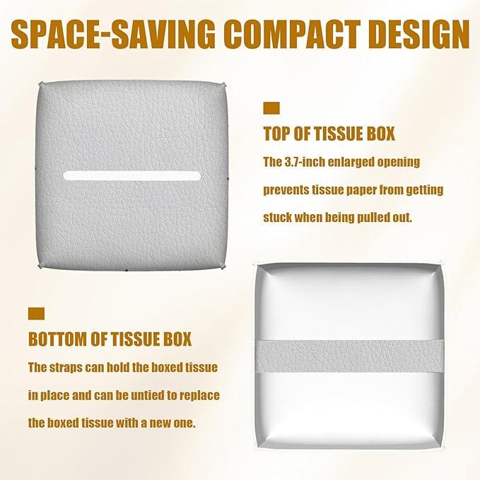 Colorful Horse Tissue Box Cover 2PCS, Animals Leather Tissue Box Holder Square Facial Paper Case Tissue Box Cube Organizer for Bathroom Bedroom Desk Office - ModernBath