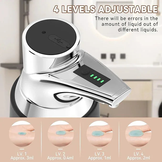 Greatmay Adjustable Automatic Soap Dispenser Touchless, Ceramic Material，4 Adjustable Levels， Type-c Rechargeable Operated Sensor Liquid Soap Pump，Touch-Free Hand Sanitizer Dispenser - ModernBath