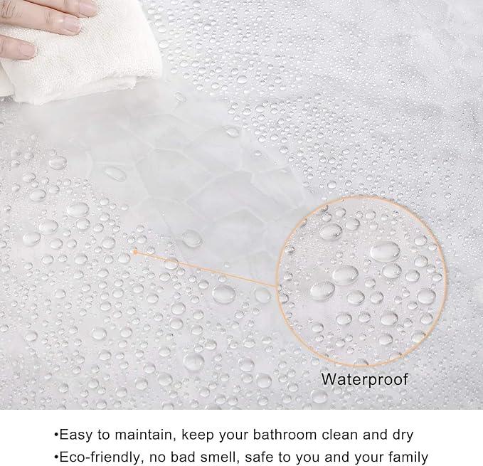 WELTRXE Extra Long Shower Curtain Liner with Magnets, 72 x 84 Inch Waterproof 3D Water Cube Clear Bathroom Shower Curtains, No Chemical Smell, Heavy Duty, Extra Long for Shower Stall, Bathtubs - ModernBath