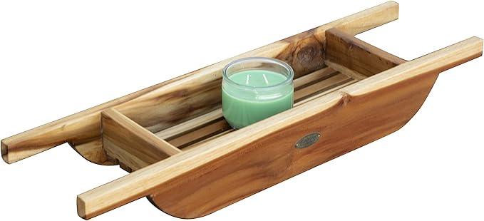 EcoDecors, 29 inch, Bath Tray for Tub, Bath Tub Tray Wood, Bathtub Table, Caddy for Bathtub in Natural Teak - ModernBath