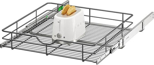 ALINE FURNITURE Pull Out Shelves - 23" W x 22" D Soft Close Pull Out Cabinet Organizer 1 Tier - Slide Out Drawers with Shelf Liner, Heavy Duty Steel Wire Baskets for Kitchen Cabinets, Pantry, Bathroom - ModernBath
