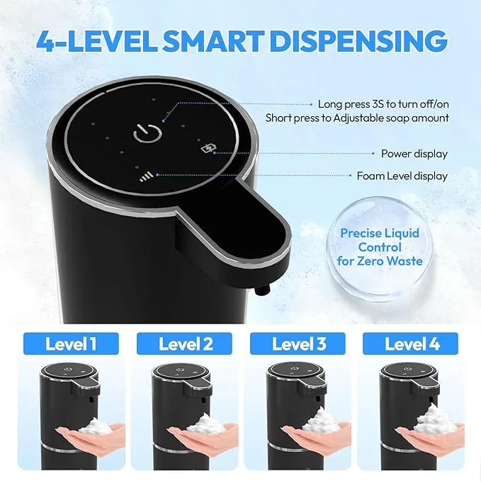 MTYGK Automatic Foaming Soap Dispenser,Touchless Foam Soap Dispenser,12.8oz Rechargeabled Wall Mounted Smart for Bathroom and Kitchen Dish Soap,Easy for Toddlers(Black) - ModernBath