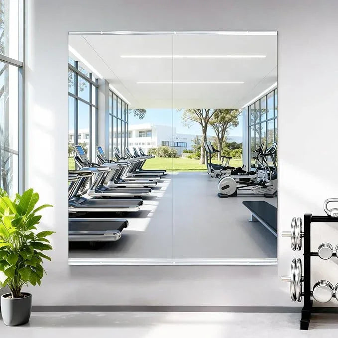 Amorho Gym Wall Mirror, 48''x30''(Each)-2PCS Frameless Full Body Mirror for Home Gym, Tempered Glass, Yoga Studios, Dance Rooms, Garage Gyms. - ModernBath