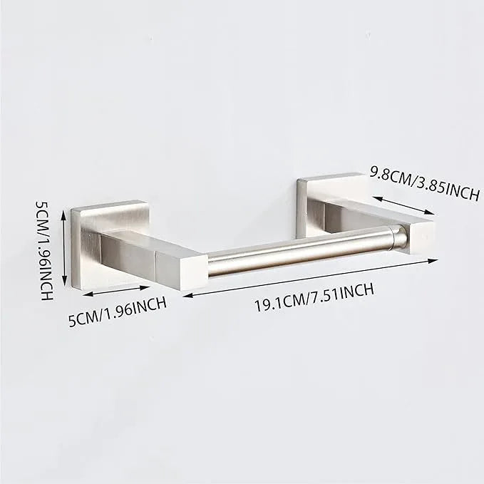 Toilet Paper Holder Wall Mount, Brushed Nickel Bathroom Toilet Paper Holder for SUS 304 Stainless Steel, Double Post Pivoting Square Toilet Paper Roll Holder for Bathroom RV Paper Towels for TP - ModernBath