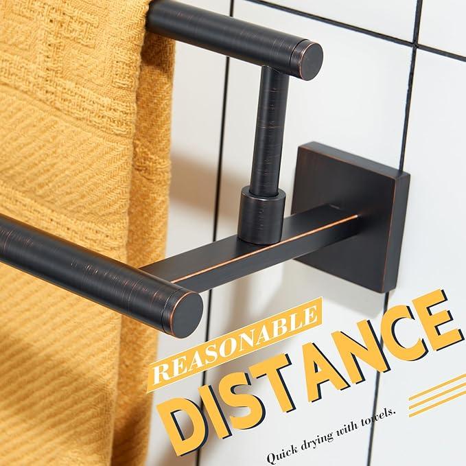 KOKOSIRI Towel Bars 36-Inch Bathroom Towel Holder Oil Rubbed Bronze Double Bath Towel Racks Wall Mounted Stainless Steel B5009ORB-L36 - ModernBath