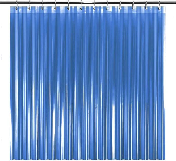 LiBa Bathroom Shower Curtain Premium PEVA Non-Toxic, Blue Clear Waterproof Plastic Shower Curtain Liner with Rust Proof Grommets 8G Bathroom Accessories 72x72 - ModernBath